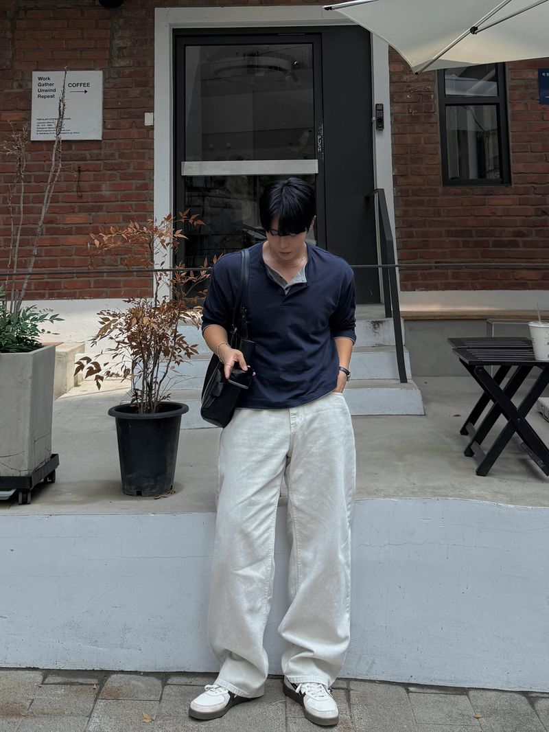 Ray washed cotton pants