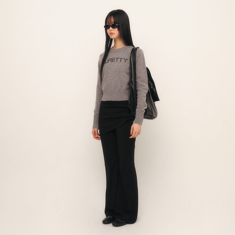 C LOGO BASIC KNIT_GREY