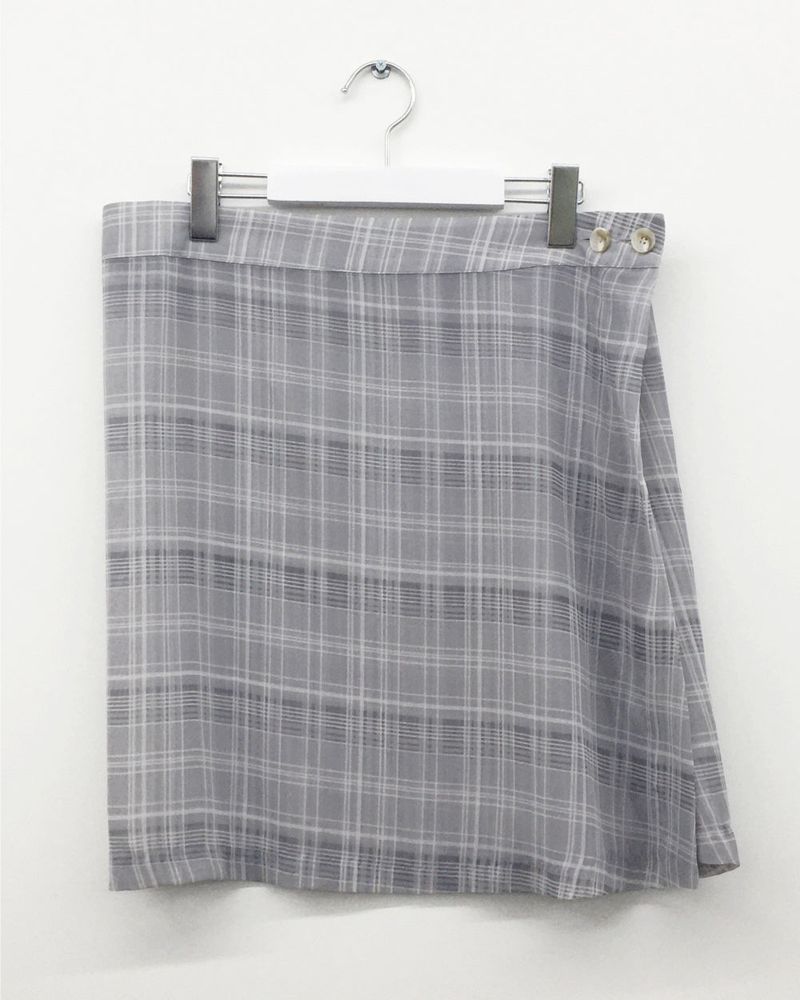 Roman check layered skirt (2color)