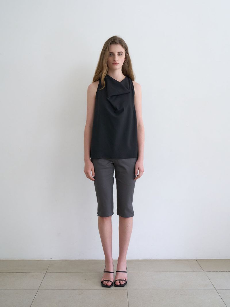 Celine cowl blouse (Black)