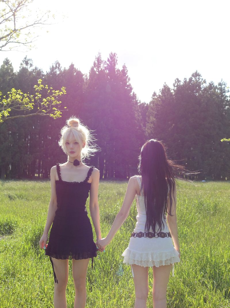 frill shirring mini dress