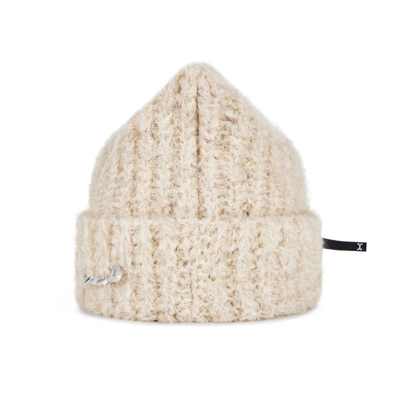 VARZAR Safety Pin Square Beanie / Cream