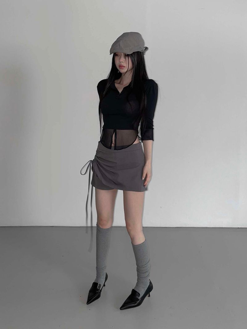 shirring formal skirts(2 color)