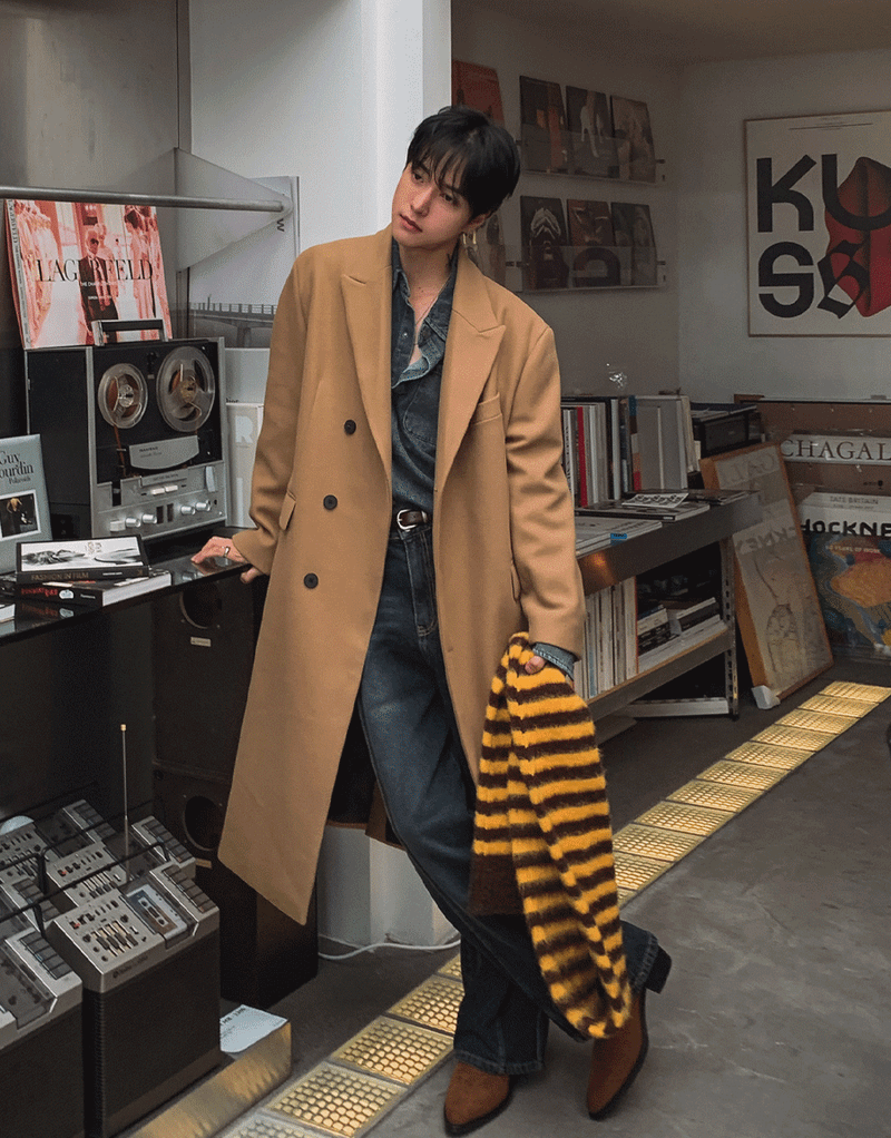 2PLAN（ツープラン）の「ラベルオーバーフィットシングルコート (2 color)（Jackets/Outerwear）」