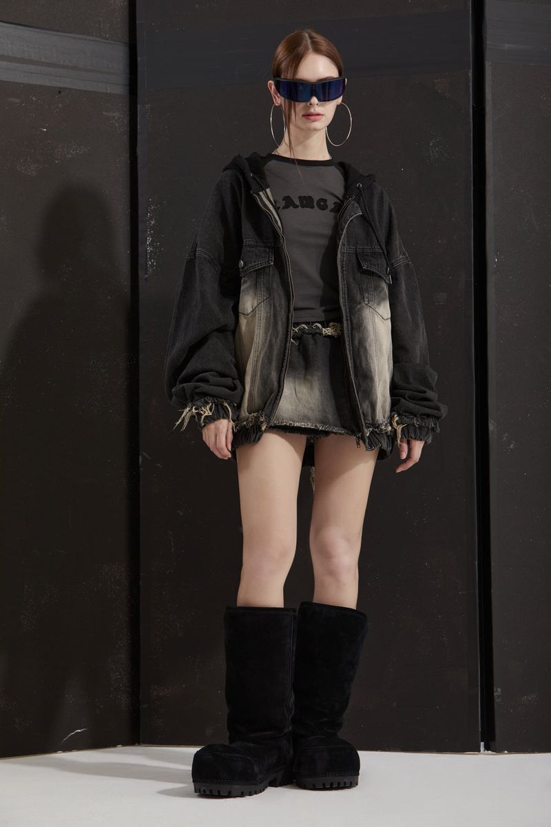 COVER DENIM JACKET -BLACK
