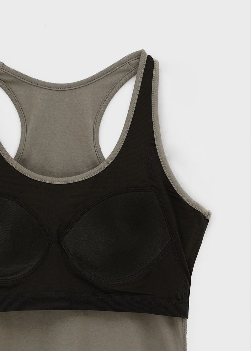 [B-BASIC] Basic Cotton Span Mango Halter Neck Sleeveless (Built-in Cap)