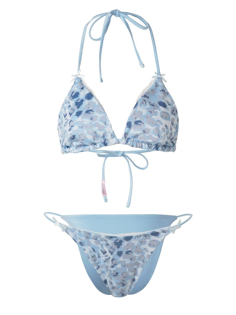 REVERSIBLE TRIANGLE BIKINI (SODA BLUE/LEOPARD)
