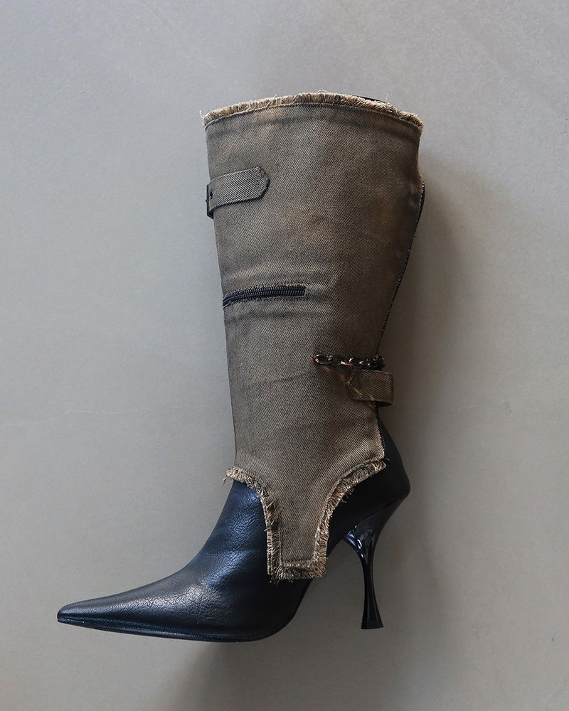 1:1 Custom Order Vintage Warm Cowhide Boots
