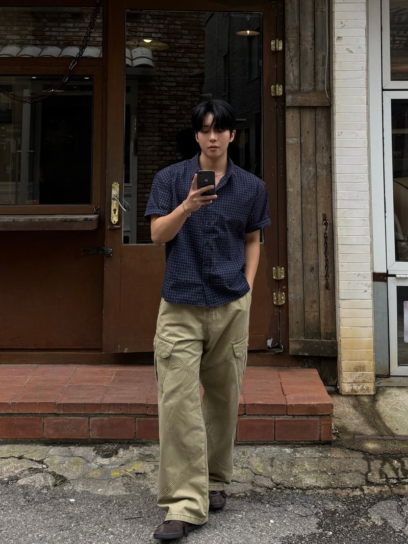 Fortin cropped checkered shirt
