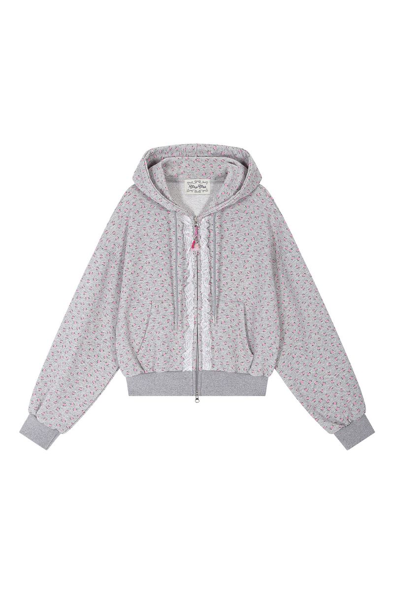 POPPALS（ポップパルズ）の「Lace Hood Zip Up [Gray]（Tops）」
