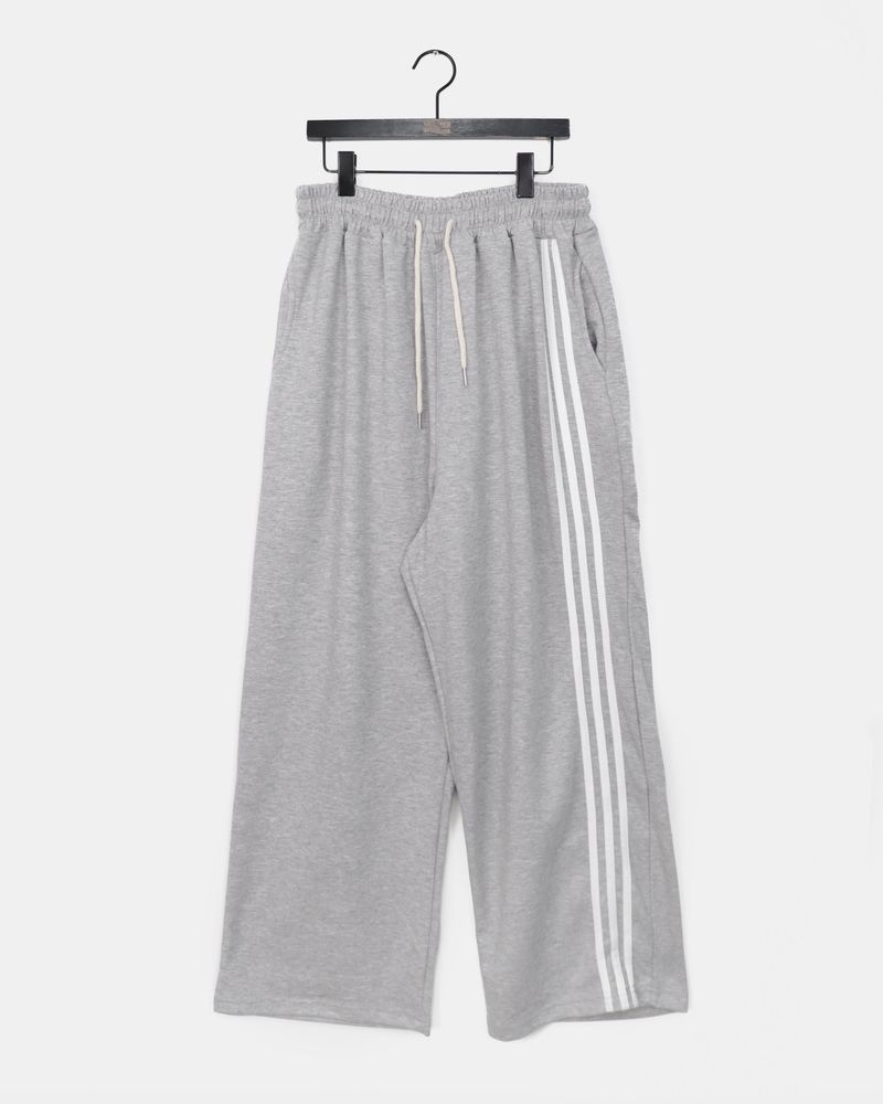 Kinda track snap button wide long sweat pants