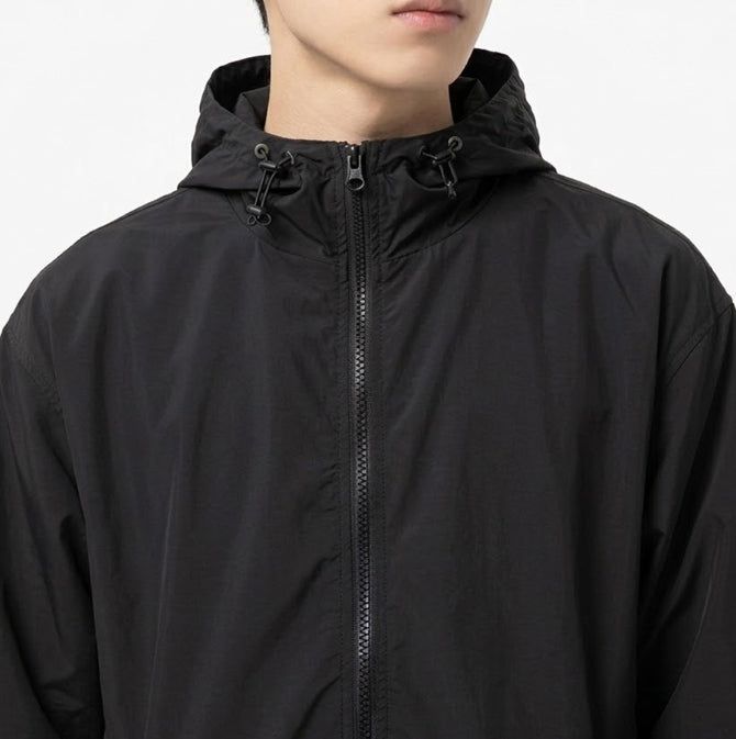 Crop Banding Light Windbreaker Black