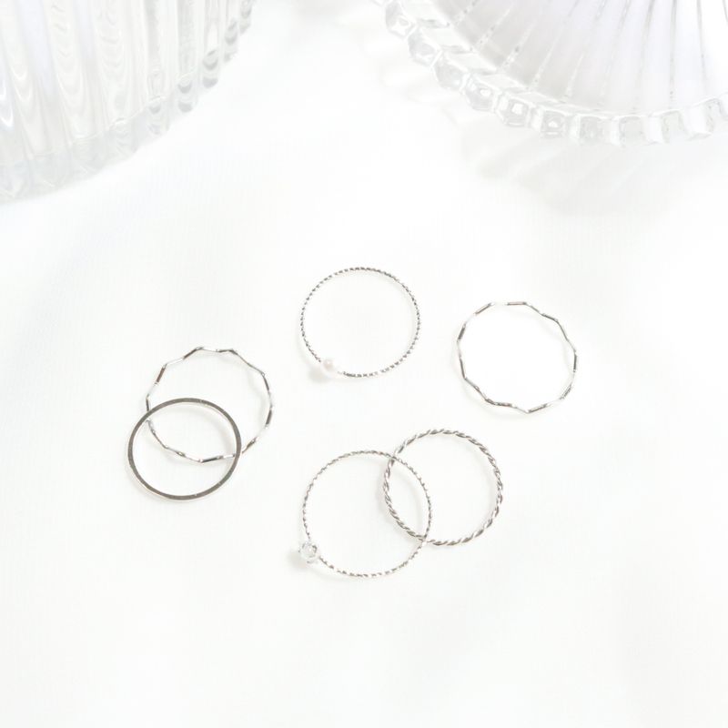 Daily layered ring 6 set (2 color)