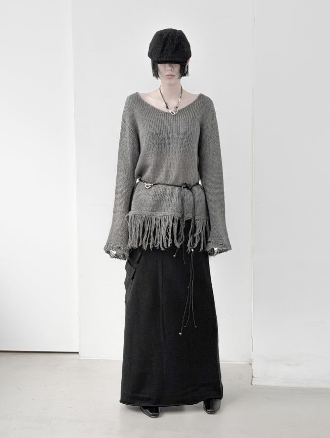 Lynch Fringe V-Neck Knit