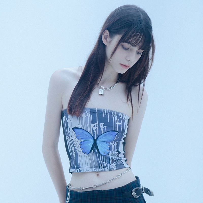 CLUT STUDIO（クラットスタジオ）の「0 4 butterfly & pistol tube top（Tops）」