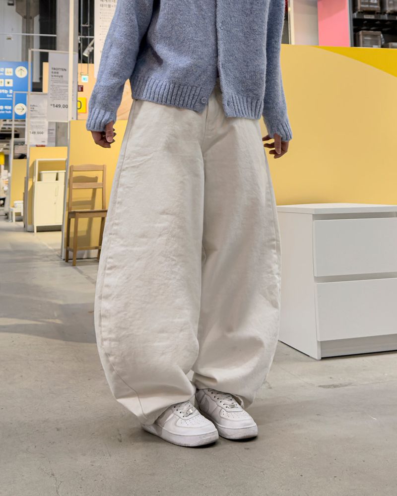 Nevis Cotton Wide Curved Pants