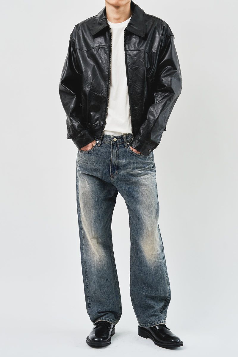 Chelo Wrinkled Leather Jacket (2color)