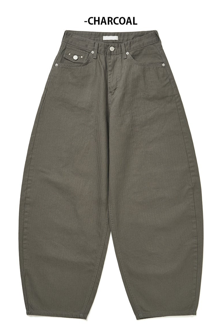 TWILL BACK POCKET STUD PANTS (3C)