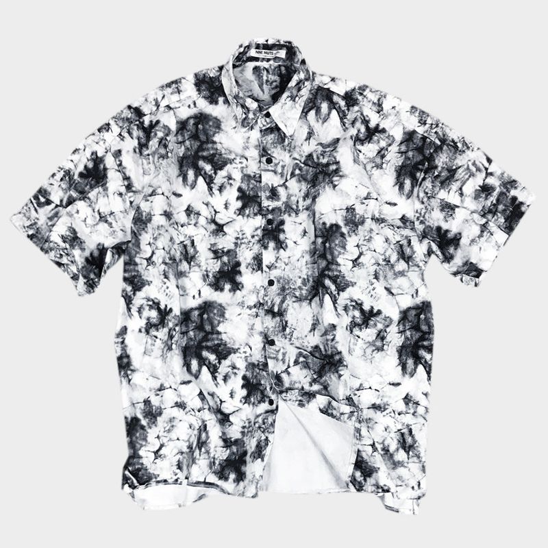 tie-dye half sleeve shirt_white