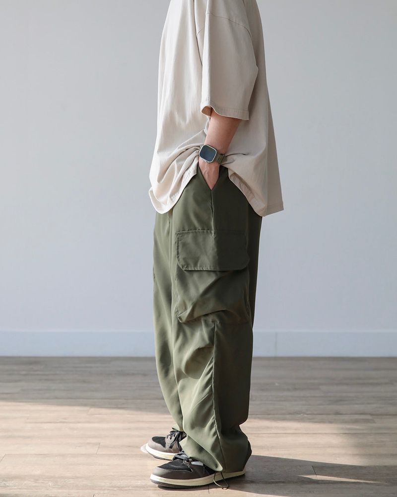 THIN WIDE CARGO PANTS