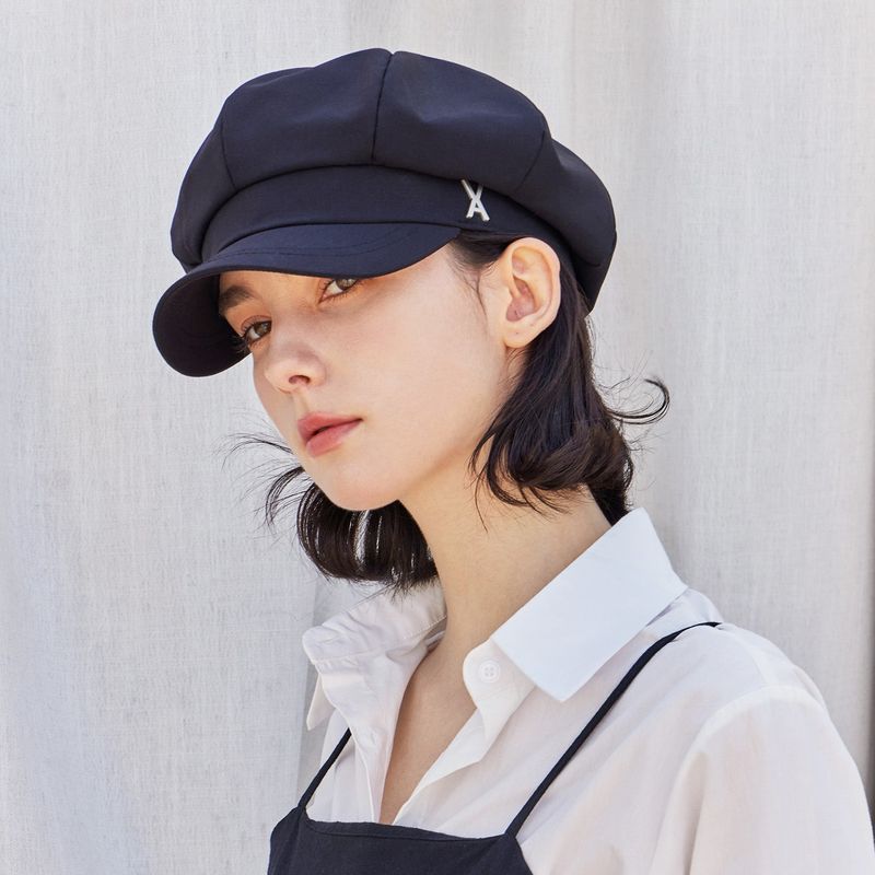 VA Stud Newsboy Cap / Black