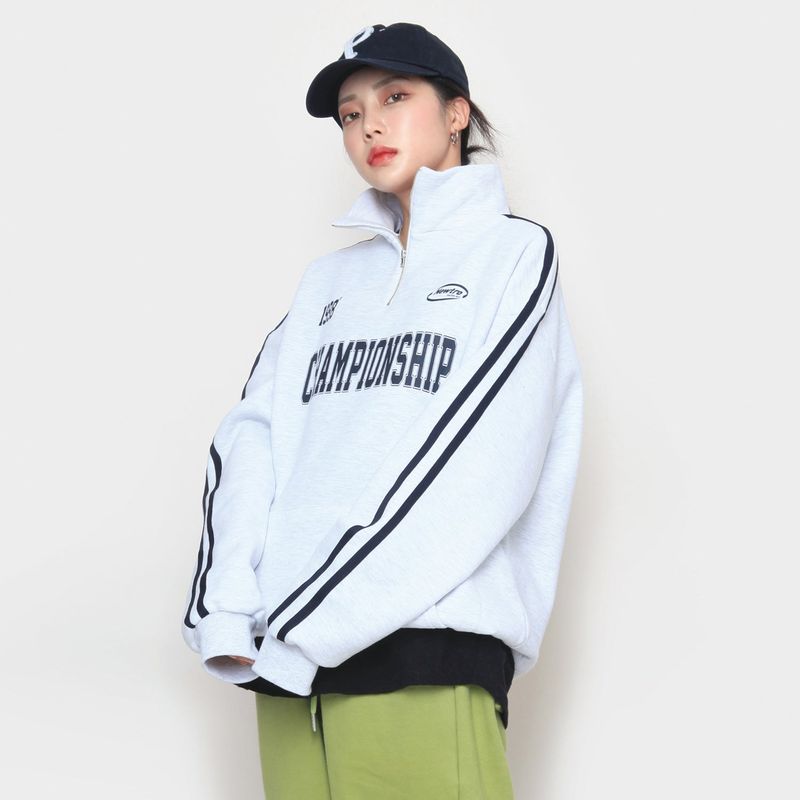 nutellike(ヌテールライク)の「Championship semi- zip-up sweatshirt(Tops)」