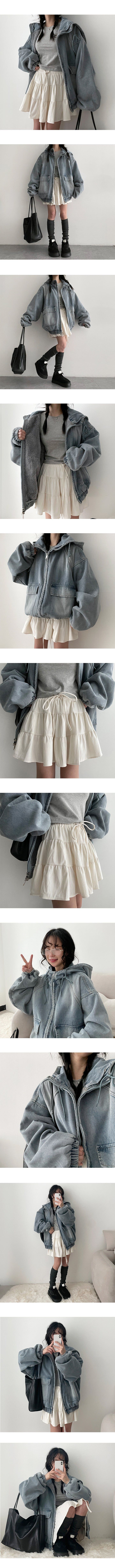 Wootson Bopper Oversized Washing Denim Hooded Jacket