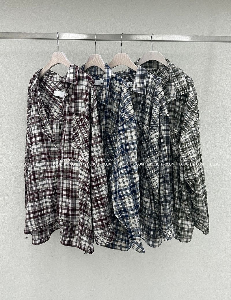 [UNISEX] String checkered shirt