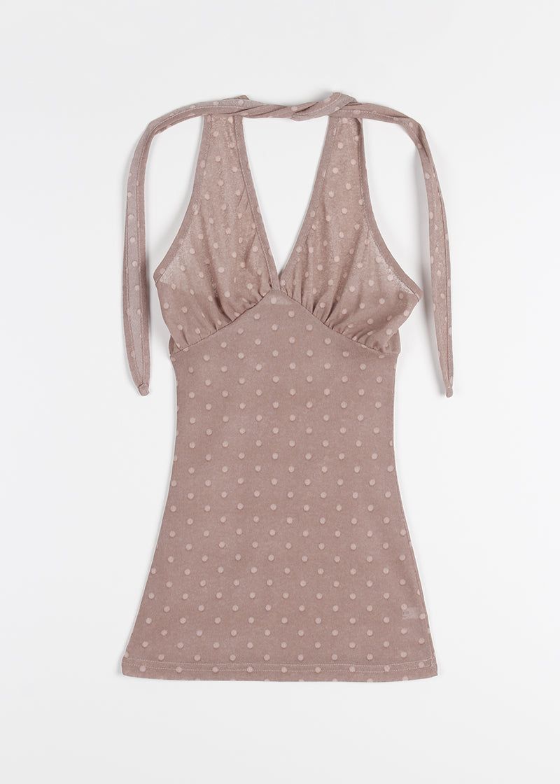 POLKA DOT HALTER SLEEVELESS
