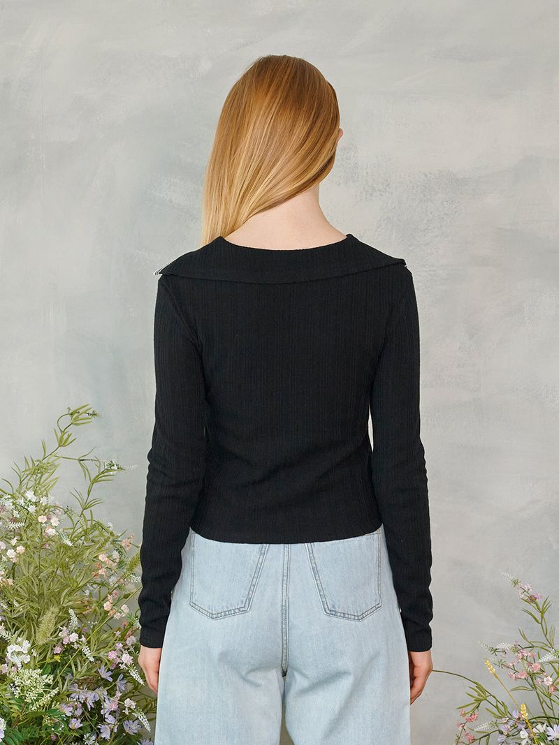 Diagonal Button Knit Cardigan