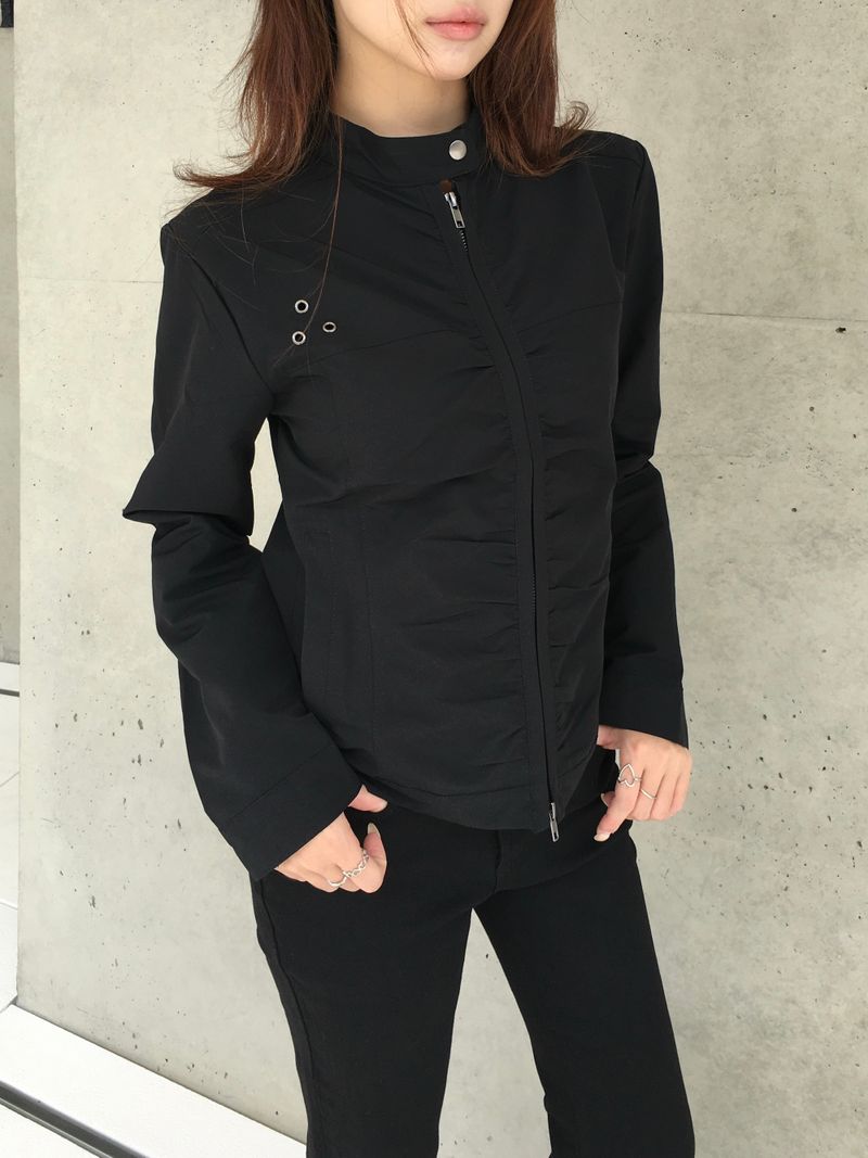 Rosy Shirring Cotton Rider Jacket (3c)