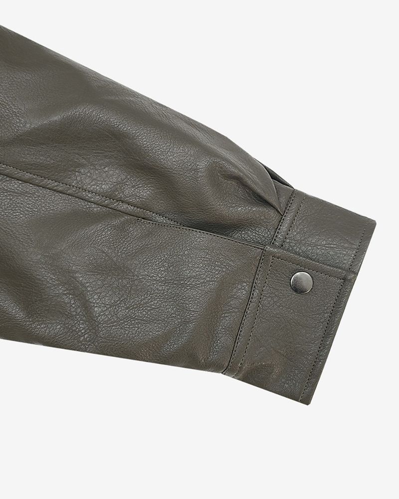 Lining fur oversized leather jumper