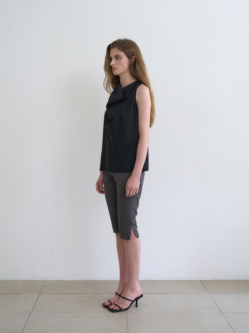 Celine cowl blouse (Black)