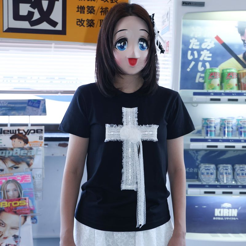 Lace Cross T-shirt - Black