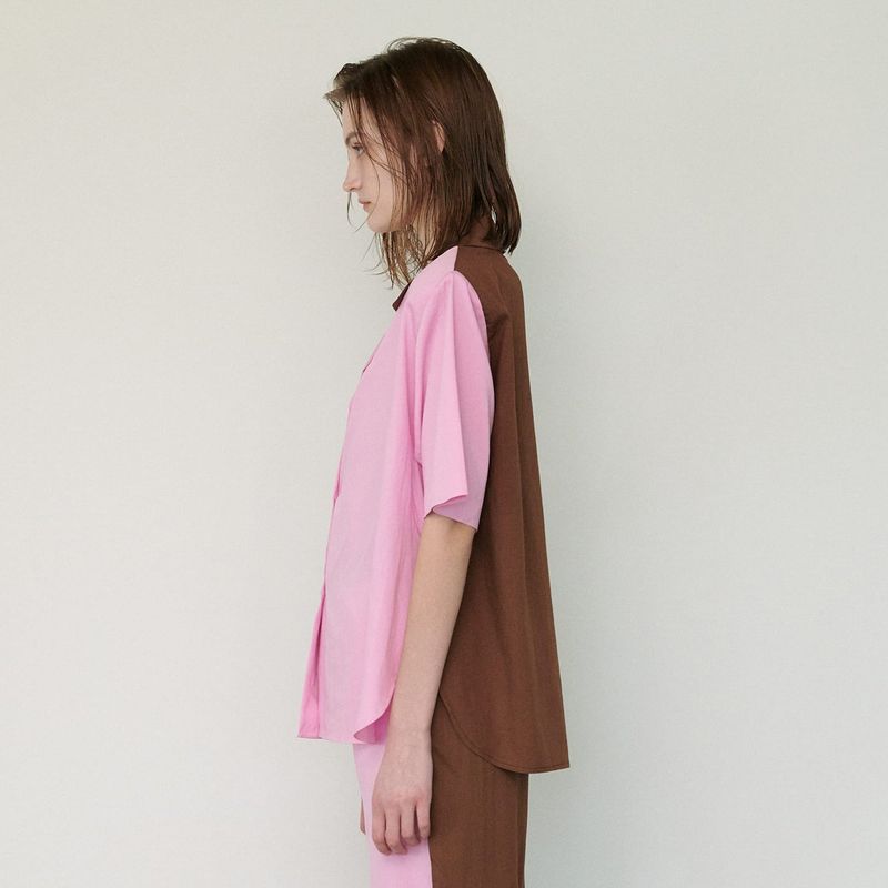  COLORED SHORT SLEEVED SHIRT, PINK
