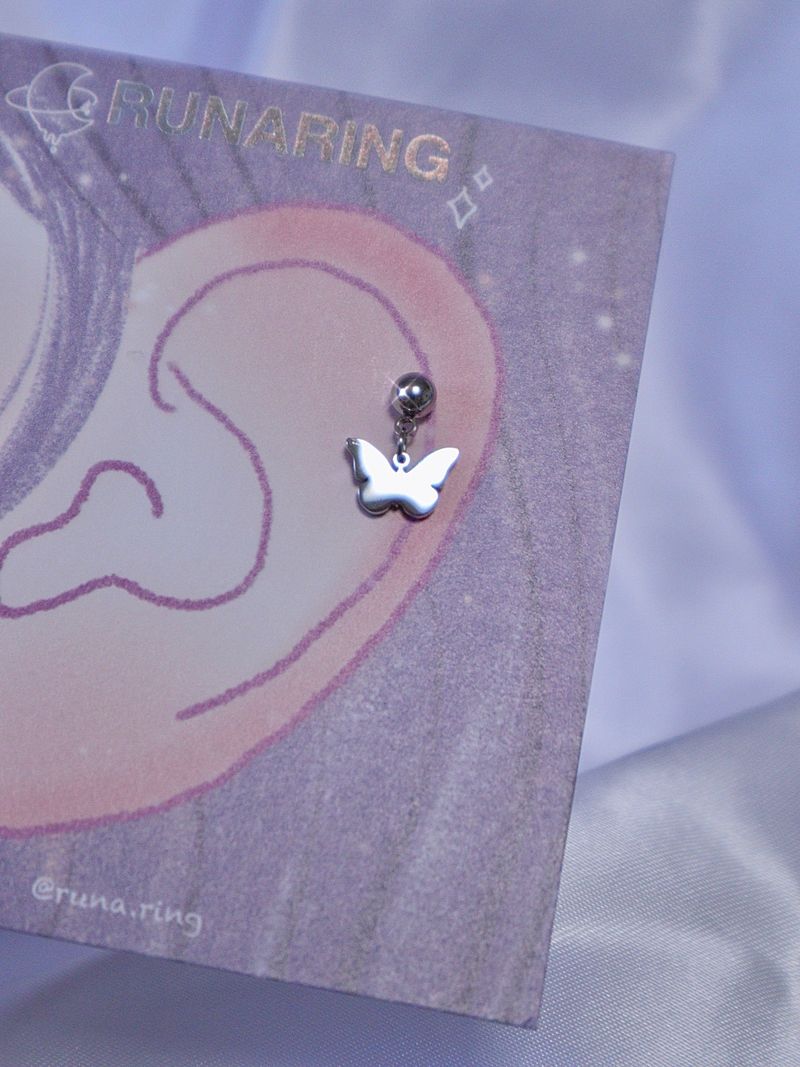 All surgical steel simple butterfly piercing