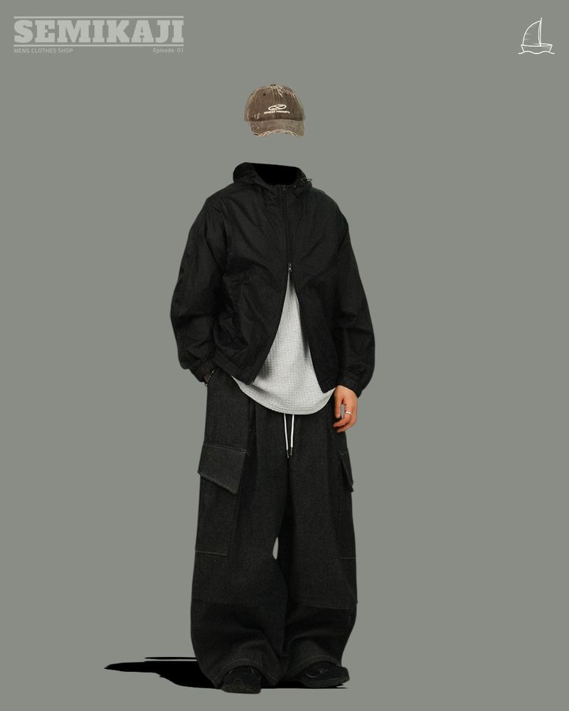 AD Non-fade Big Cargo Denim Pants