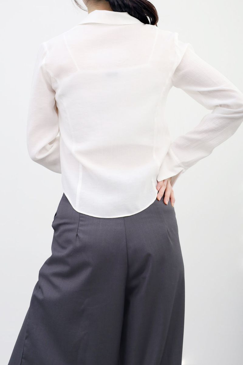 Hern satin layered shirt