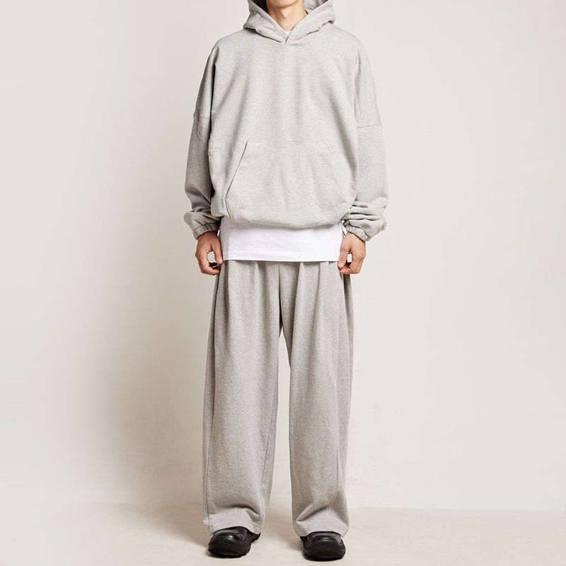 DAMP WIDE FIT TWO-TUCK PLEAT SWEAT PANTS
