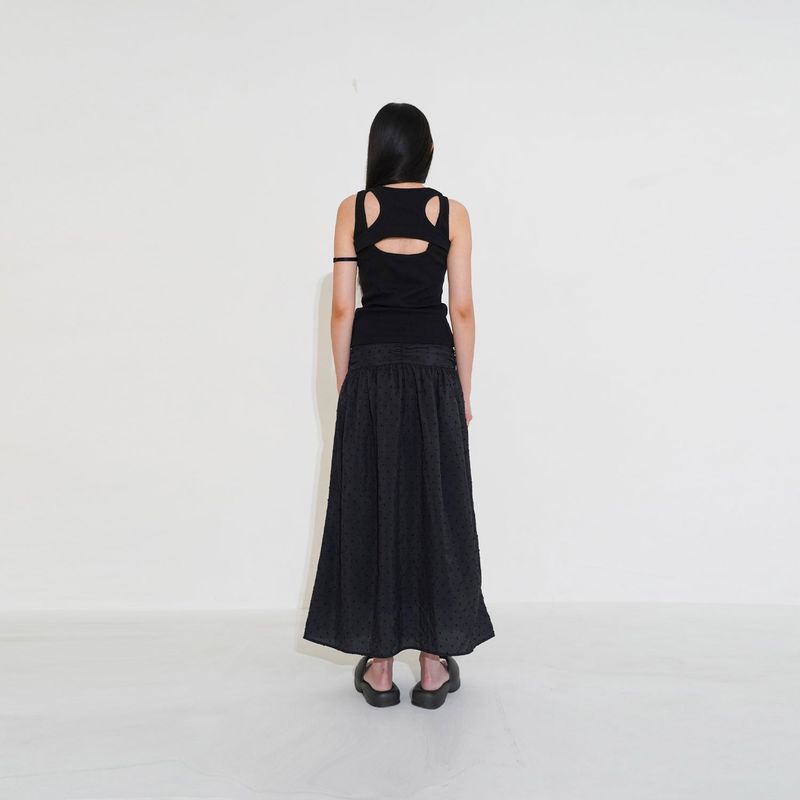 Center drape maxi skirt 001