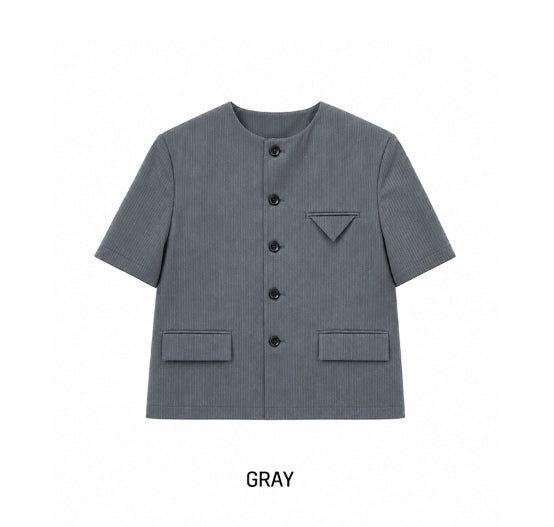 Theo No Collar Half Jacket