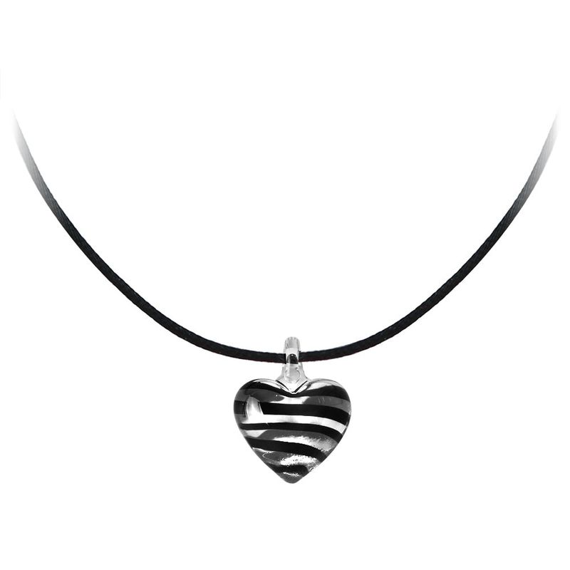 mellotory(メロートリー)の「HEART STRIPE NECKLACE (BLACK)(Accessories)」
