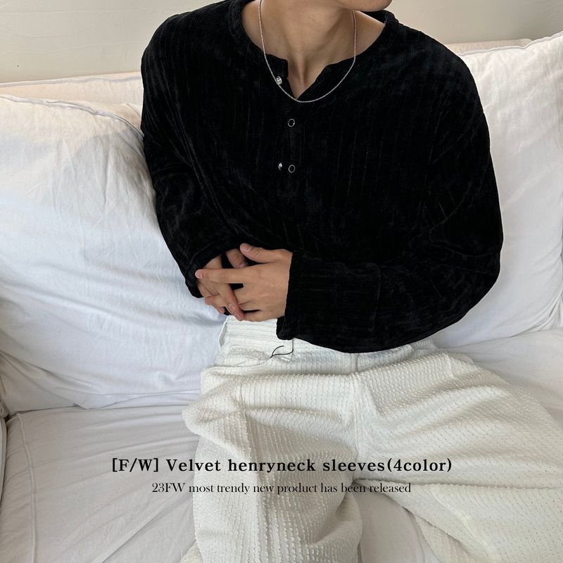 LAURANT（ロラン）の「[F/W] Velvet henry neck sleeves (4color)（Tops）」