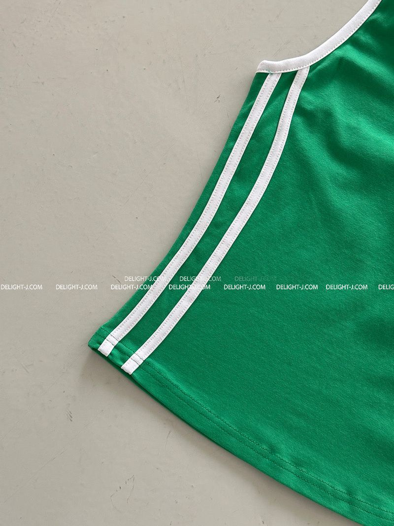track halter neck backless sleeveless shirt