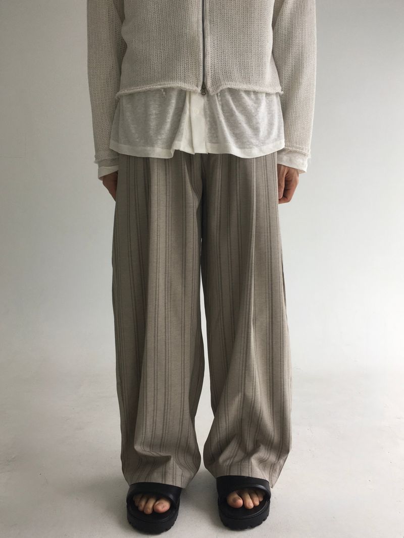 EGONLEO(エゴンレオ)の「stripe banding rayon slacks(2colors)(Pants)」