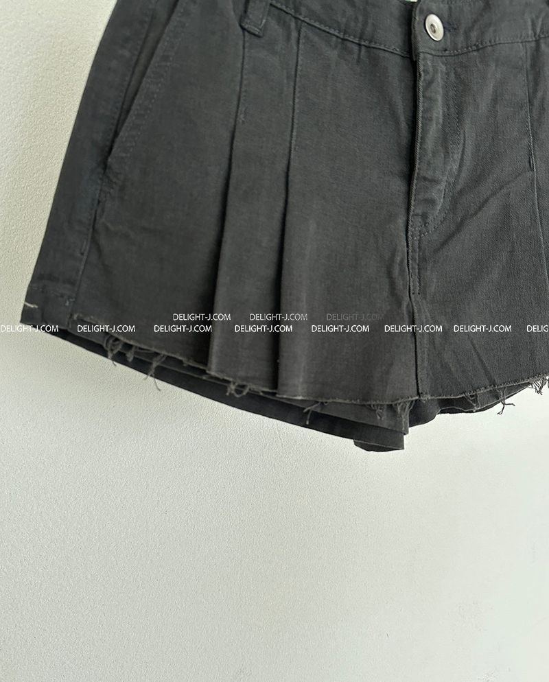Low-rise pleats skirt pants