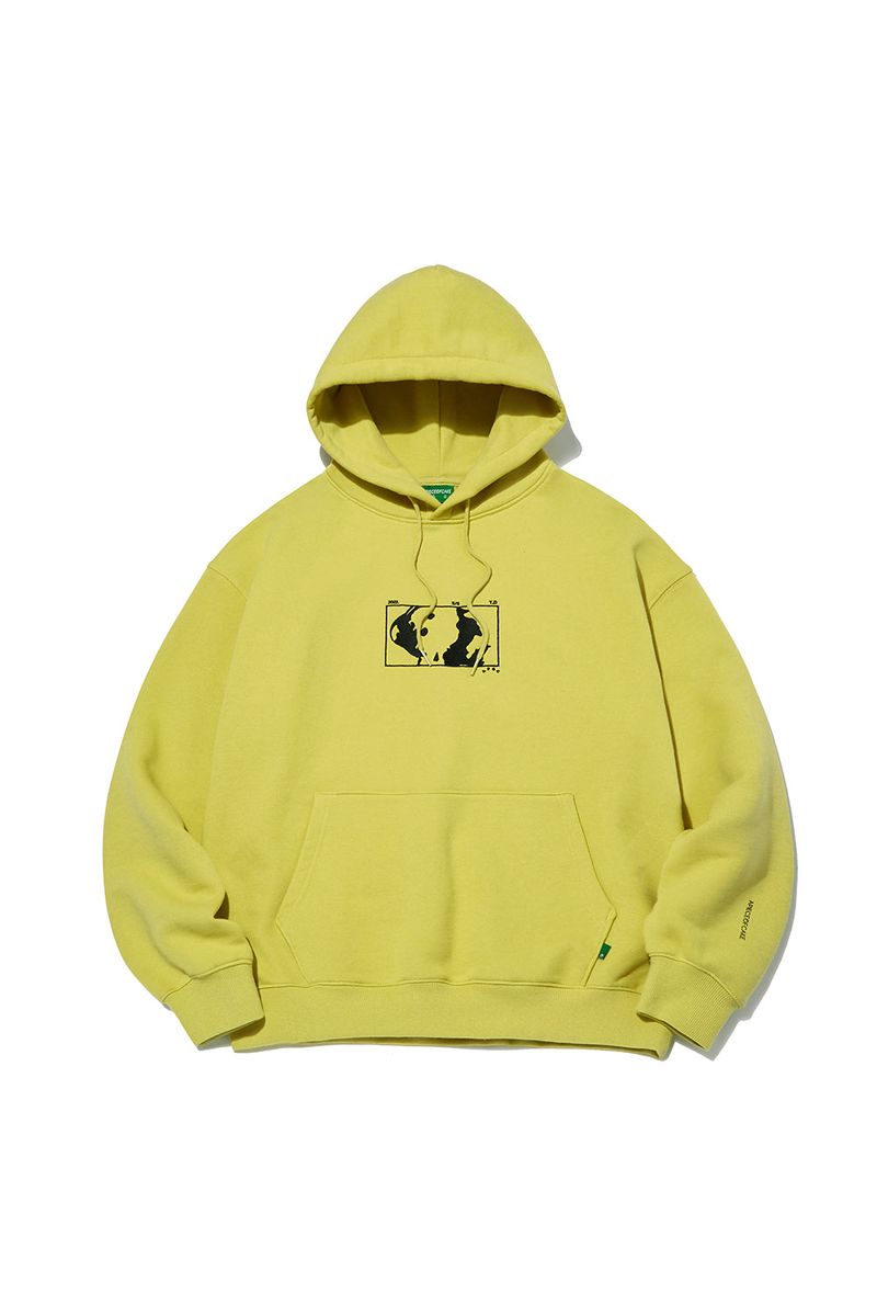 Square Graphic Hoodie_Lime Olive