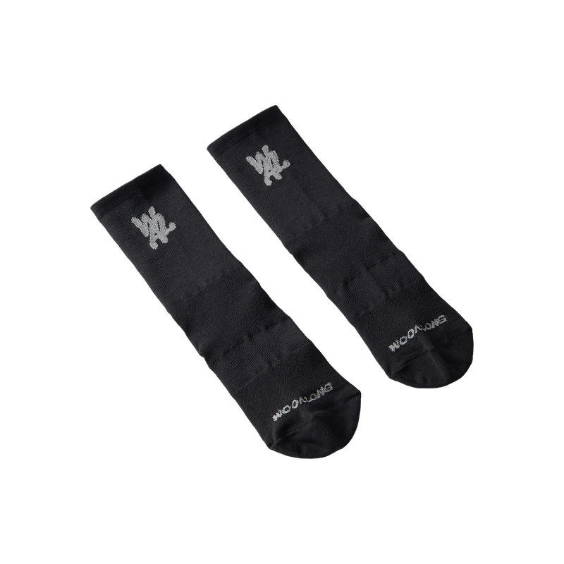 Daily Two-Tone Running Crew Socks - BLACK