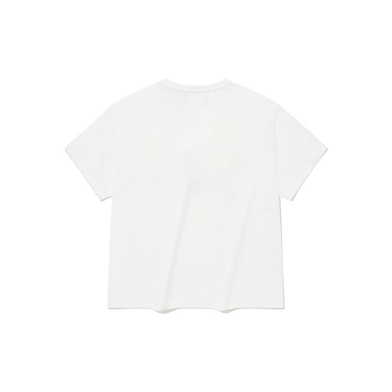 (w) Stamp crop half T-shirts / Off White