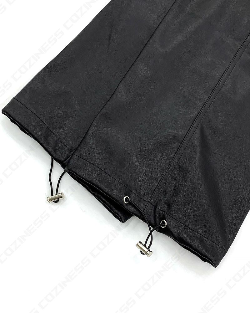 RU Vegan Leather String Cargo Pantsヴィーガン